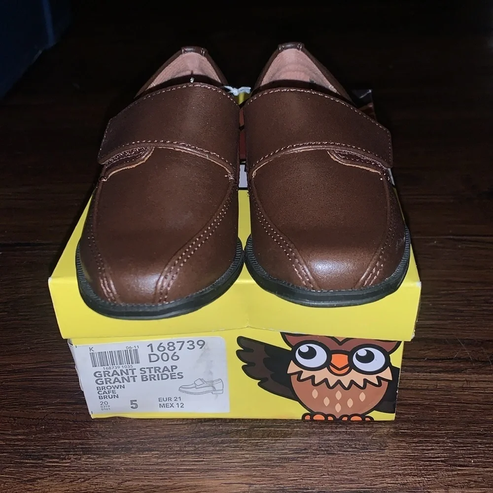 Smart fit Grant strap‎ Grant brides brown dress shoes size 5c NWT & box